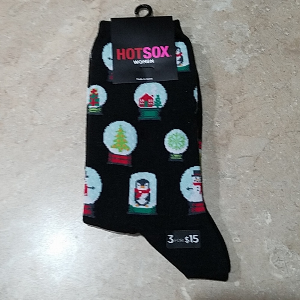 HOTSOX Black SNOW GLOBE Cotton Blend Socks